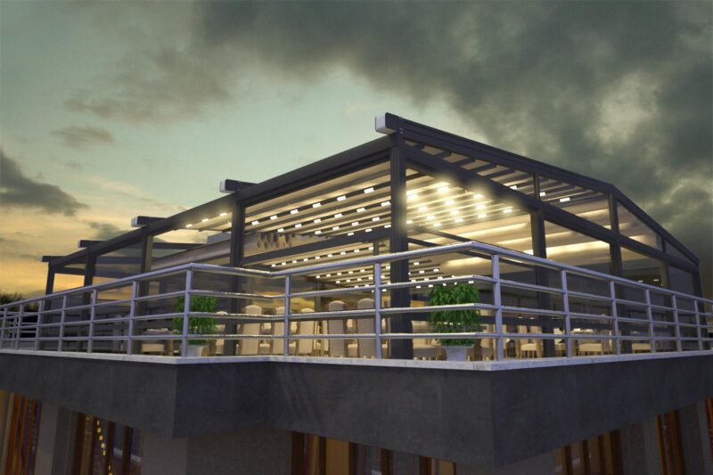 Electric-Retractable-Pergola-with-LED-Lights-and-Motorized-Roof-Commercial-Retractable-Awnings-UK