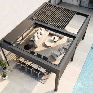 Pergola-with-Retractable-Sliding-Aluminium-Louvered-Roof-for-Veranda-and-Garden