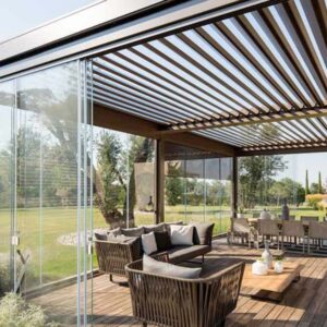 Pergola-with-Retractable-Sliding-Roof-Aluminium-Louvered-Roof-for-Veranda-Sunroom-and-Garden-Room