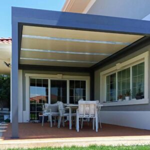 Pergola-with-Roof--Retractable-Garden-Roof-Sliding-Aluminium-Louvered-Roof-for-Veranda-and-Garden UK