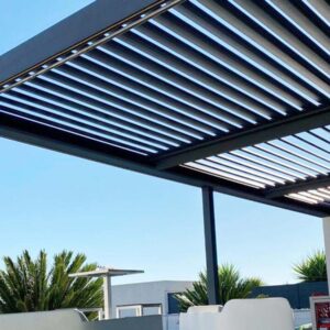 Pergola-with-Roof-Retractable-Garden-Roof-Sliding-Aluminium-Louvered-Roof-for-Veranda-and-Garden UK