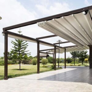 Pergola with roof Awning-UK-Retractable-Garden Pergolas-wall mounted outdoor pergola with-Lights