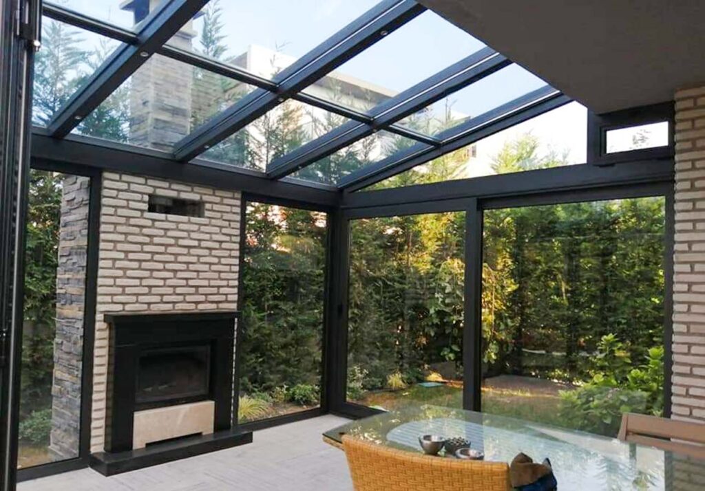 Fixed Glass Roof Pergola - Elegant Outdoor Roof Solutions 7 Custom-Lean-To-Glass-Roof-Pergola-Aluminium-UK