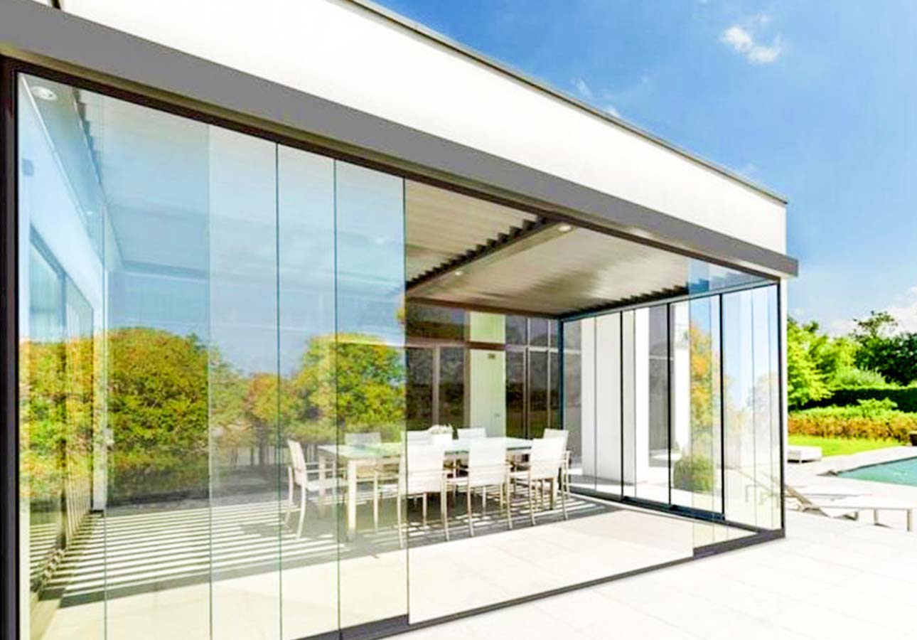 Frameless Sliding Glass Doors for Seamless Patio - Veranda 17 Retractable-Sliding-opening-Glass-Roofs_London_UK