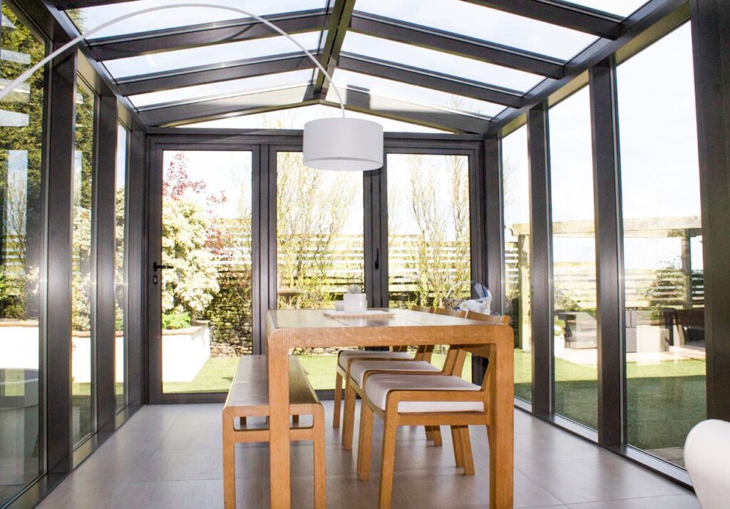 Fixed Glass Roof Pergola - Elegant Outdoor Roof Solutions 11 Pitched-glass-roof-extension-Fixed-Glass-Roof-Pergola-Garden-Glass-Veranda-UK