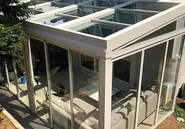 Lean-to conservatory with glass roof UK