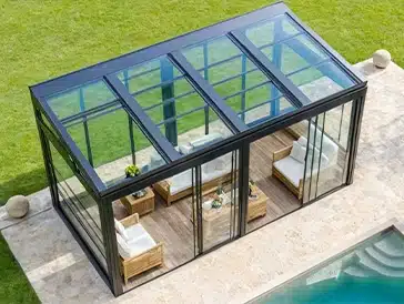 Retractable Glass Roof, Lean-to-Conservatory, Pergola with Roof and Insulated Garden Room UK