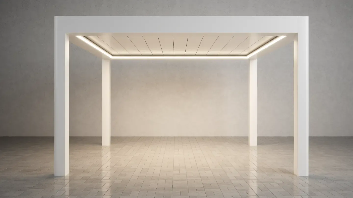 Bioclimatic pergola with daylight LED lighting