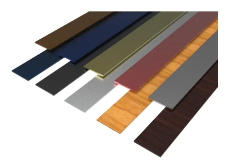 Aluminium colour and woodgrain options for external roof blinds