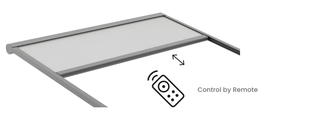 External roof blind operated by remote control