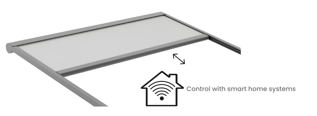 External roof blind controlled by a smart home system