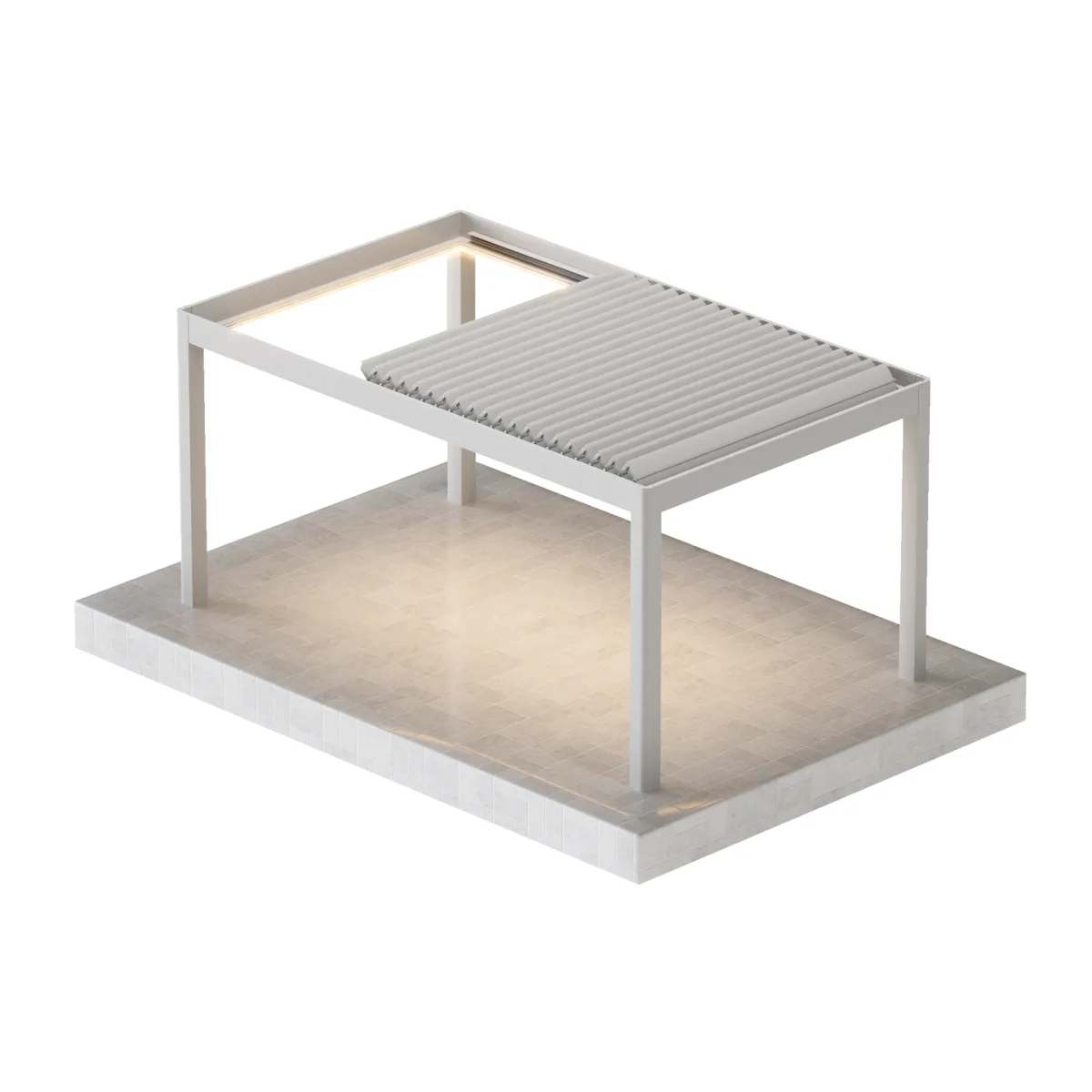 Freestanding single-module bioclimatic pergola
