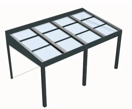 Render of a fixed glass roof with double glazing