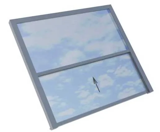Diagram of a single retractable glass roof panel opening